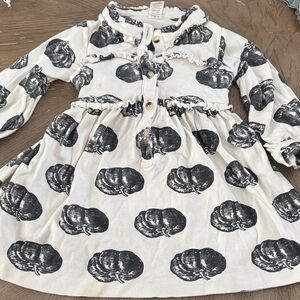 kate quinn Cream Dress with Black Pumpkin Print